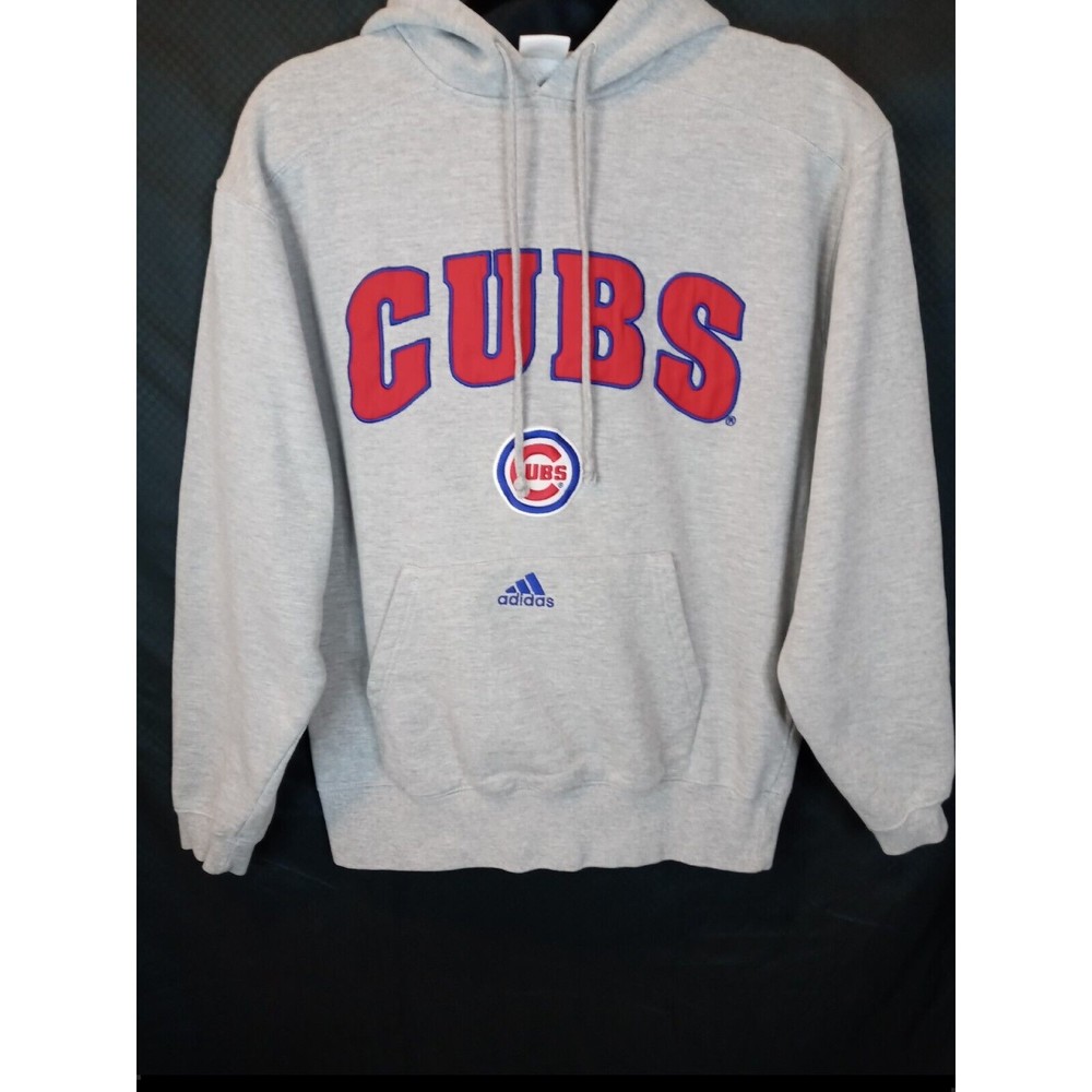 Adidas Unisex Adult Gray Red & Blue CUBS Hoodie, Size M